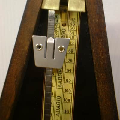 Antique Wood Bell Metronome de Maelzel by Seth Thomas Clocks Dark Walnut, Fully Restored, Brass Trim image 18