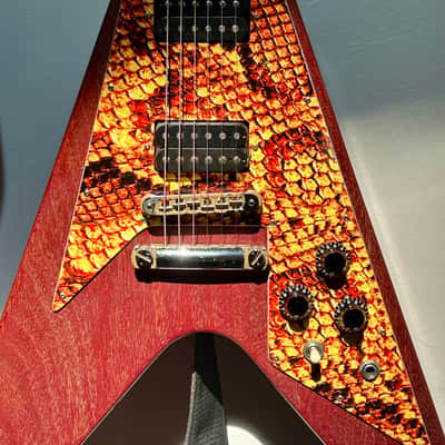 Gibson Flying V 2007 - Faded Cherry w/ Custom Snakeskin Pickguard image 3