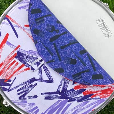 14" reversible cloth drum cover - partial mute - dampener - compare to Drum Tortillas, Quesadilla and Big Fat Snare image 2