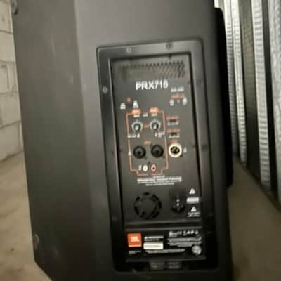 Pair JBL PRX715 15" Powered 2-Way Main/Floor Monitor Speaker 2010s - Black with covers image 2