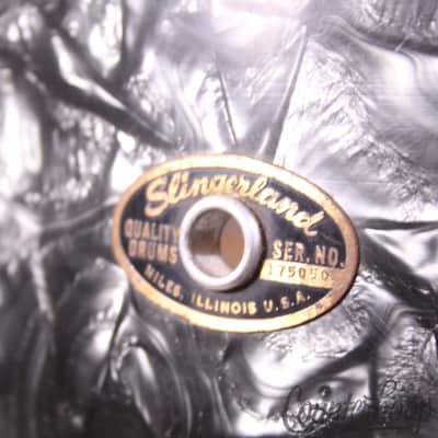 *Slingerland 20x14"Black Diamond Pearl BDP Bass Drum 3Ply Rail Mount Vintage 60s image 5