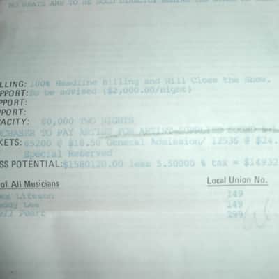 PRICE DROP! 1990 Signed Rush Concert Contract! Geddy Lee, Neil Peart, Alex Lifeson! RARE! image 4