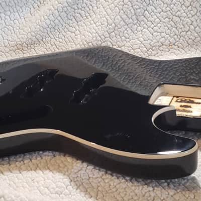 ( The last ) Mirror black ,Roasted Alder body. Made to fit a Jazz Bass neck. Only 5.1 lbs image 2