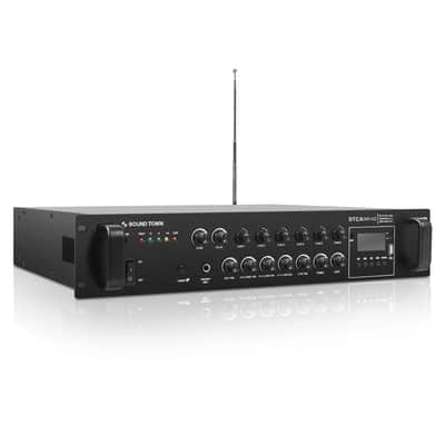 STCA360-6Z | 360W 6-Zone 70V/100V Commercial Power Amplifier with Bluetooth, Optical, Phantom Power, for Restaurants, Lounges, Bars, Pubs, Schools image 2
