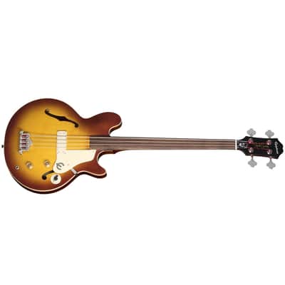 Epiphone Jack Casady Fretless Bass w/ Gig Bag - Aged Royal Tan image 3