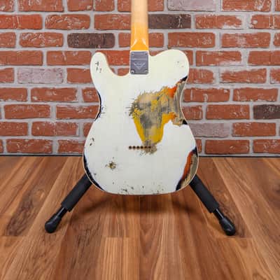 Fender Custom Shop 2020 Winter NAMM Ltd 60 Telecaster Custom Aged Olympic White Over 3-Color Sunburst Heavy Relic 2020 w/OHSC image 7