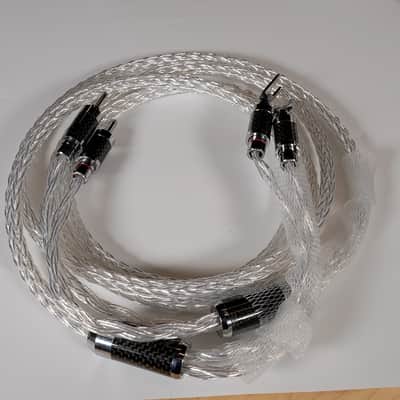 No Brand HiFi Speaker Cables Pair 2018 - white/chrome image 5