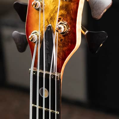 Warwick Limited Edition Masterbuilt Streamer Stage II NT 5-String Bass - Bleached Honey Sunset Burst in Natural Transparent High Polish with Gig Bag image 6