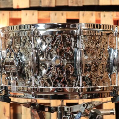 Gretsch 6.5x14 USA Custom Hammered Chrome Over Brass Snare Drum - G4164HB image 2