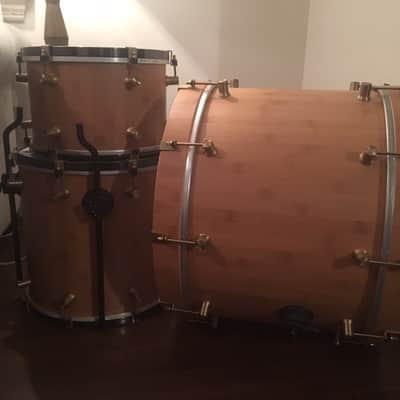 Woody / Bearing Edge Drums 3-piece Shell Pack Woody Drums Bamboo Veneer image 3