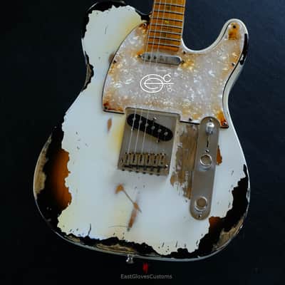 Fender Telecaster American Deluxe 60th Anniversary Series White over Sunburst Aged Heavy Relic Rare image 5