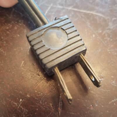 Unknown one (1) 117V Power Cord Electric Cable cut stylized S logo Vintage non-polarized black 1940s-1960s image 1