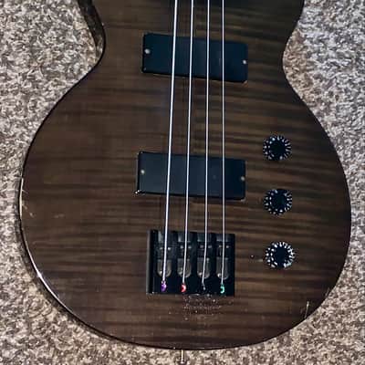 Epiphone Les Paul Special Bass Trans black Flame top electric guitar image 6