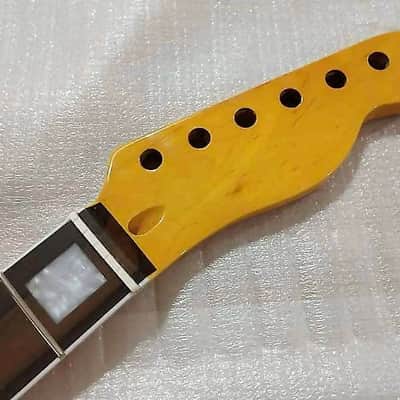 Gloss Yellow Guitar Tele Telecaster Style Neck with Rosewood Fingerboard image 5
