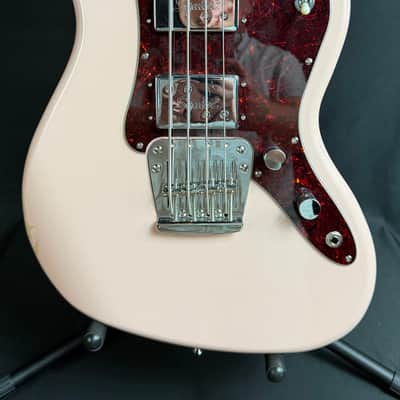 Squier FSR Paranormal Rascal Bass 4-String Bass Guitar Shell Pink Finish image 2
