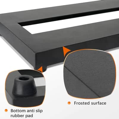 Small Guitar Pedal Board, 15x5.7x1.18", Aluminum Alloy Black Effects Mini Pedal Board with 4 Pcs 6 Inch Guitar Pedal Cable, Carrying Bag, Adhesive Hookside Tape image 4