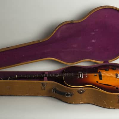 Gibson  TG-50 With Charlie Christian Pickup Arch Top Hollow Body Electric Tenor Guitar (1940), ser. #501F-1, original tweed hard shell case. image 10