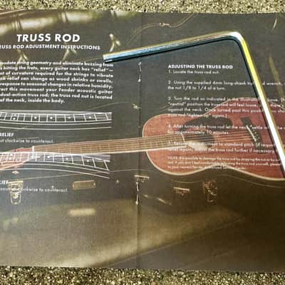 Genuine Fender Hex Truss Rod Wrench, Owners Manual Booklet Acoustic Guitars New image 3