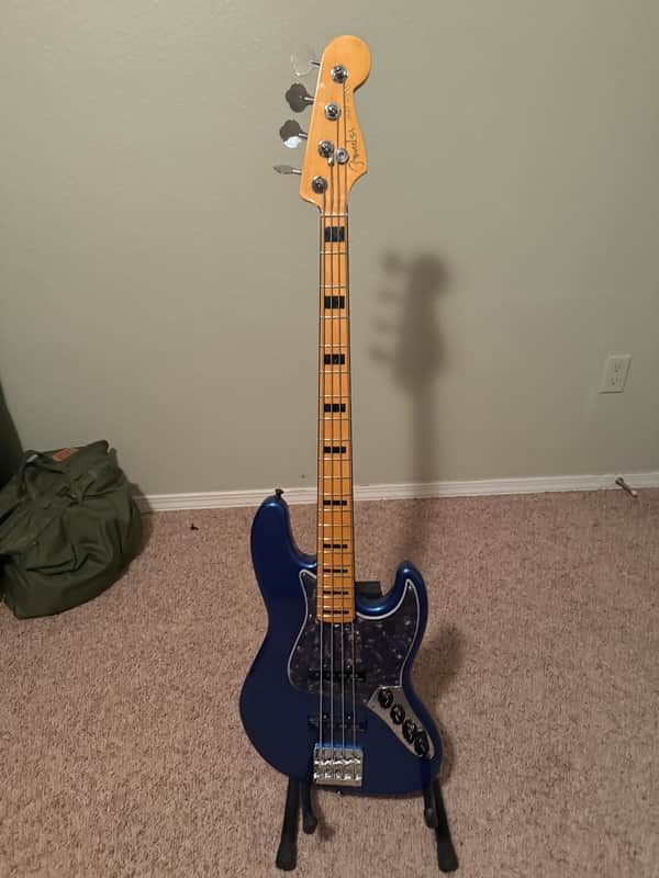 Fender American Ultra Jazz Bass with Maple Fretboard 2019 - Present - Cobra Blue image 1