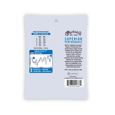 Martin Authentic Acoustic SP Phosphor Bronze Guitar Strings -.013-.056 Medium - 1 Pack image 2