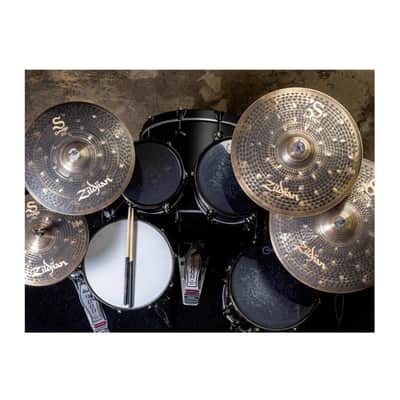 Zildjian S Dark Cymbal Pack with 14-Inch Hi-Hats, 16 and 18-Inch Crashes and 20-Inch Ride Cymbal Set image 7