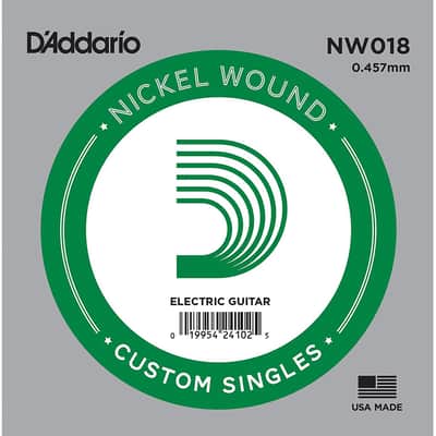D'Addario NW018 Nickel Wound Electric Guitar Single String .018