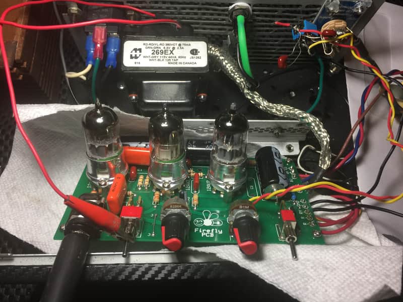 FIREFLY AMP  1  WATT  TUBE  AMP KIT  -  COMPONENTS MOUNTED image 1