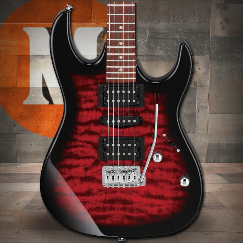 Ibanez GIO RX 6 String Electric Guitar - Transparent Red Burst (GRX70QATRB) image 1