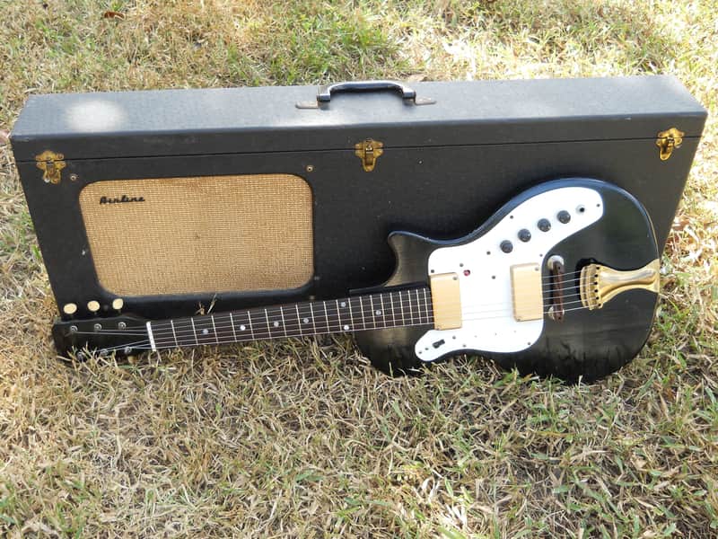 1964 Airline 7214 Amp in Case With Guitar Combo, 2 Pickup, Original, Plays Great! image 1