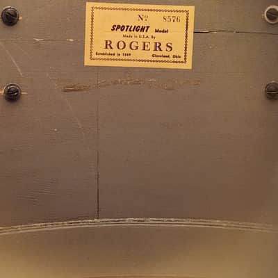 Vintage 1960s Rogers Spotlight 20x14" Kick Drum Black Pearl Wrap image 3