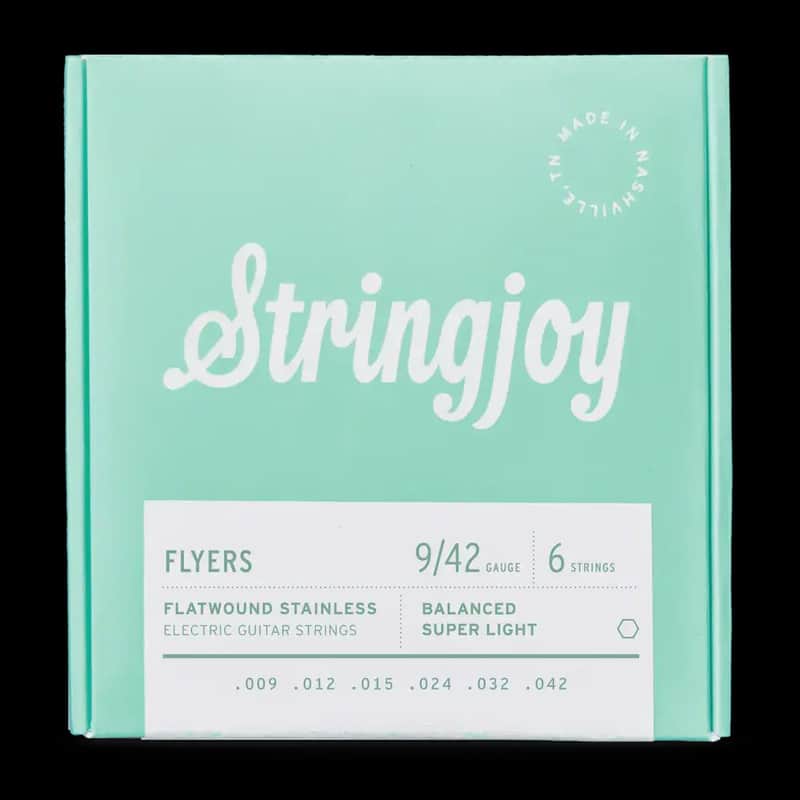 Stringjoy Flyers 9-42 Balanced Super Light Gauge Flyers Flatwound Stainless Electric Guitar Strings image 1