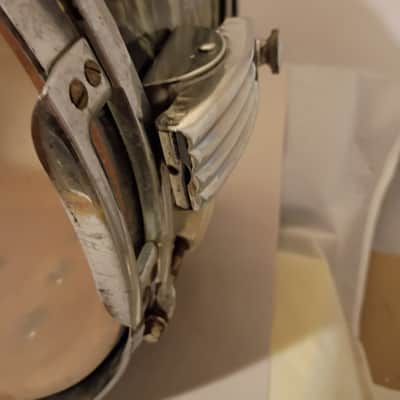 Slingerland/Radio King Snare drum 8x14 clamshell strainer solid shell 1940s - Black Diamond Pearl BDP image 11