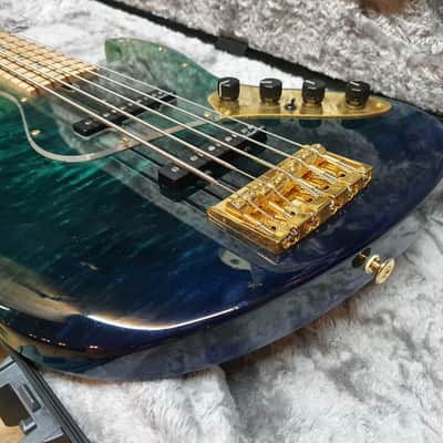 2018 Bacchus Exotic Wood Custom Woodline 517 Japan Handmade Series 5 String Bass image 8
