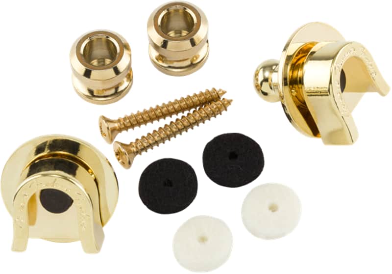 Fender Gold Strap Locks and Buttons, 0022043049 image 1