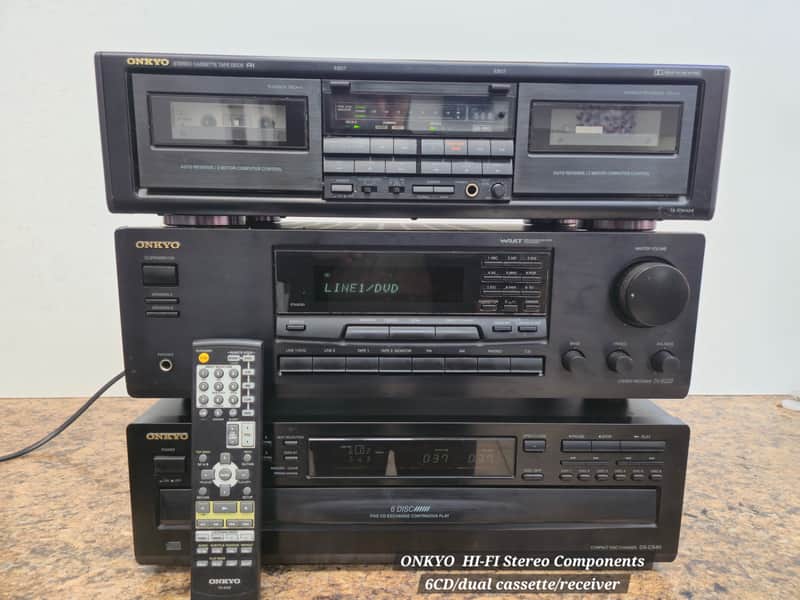 Onkyo HI-FI Stereo Components w/remote fully functional- refurbished image 1