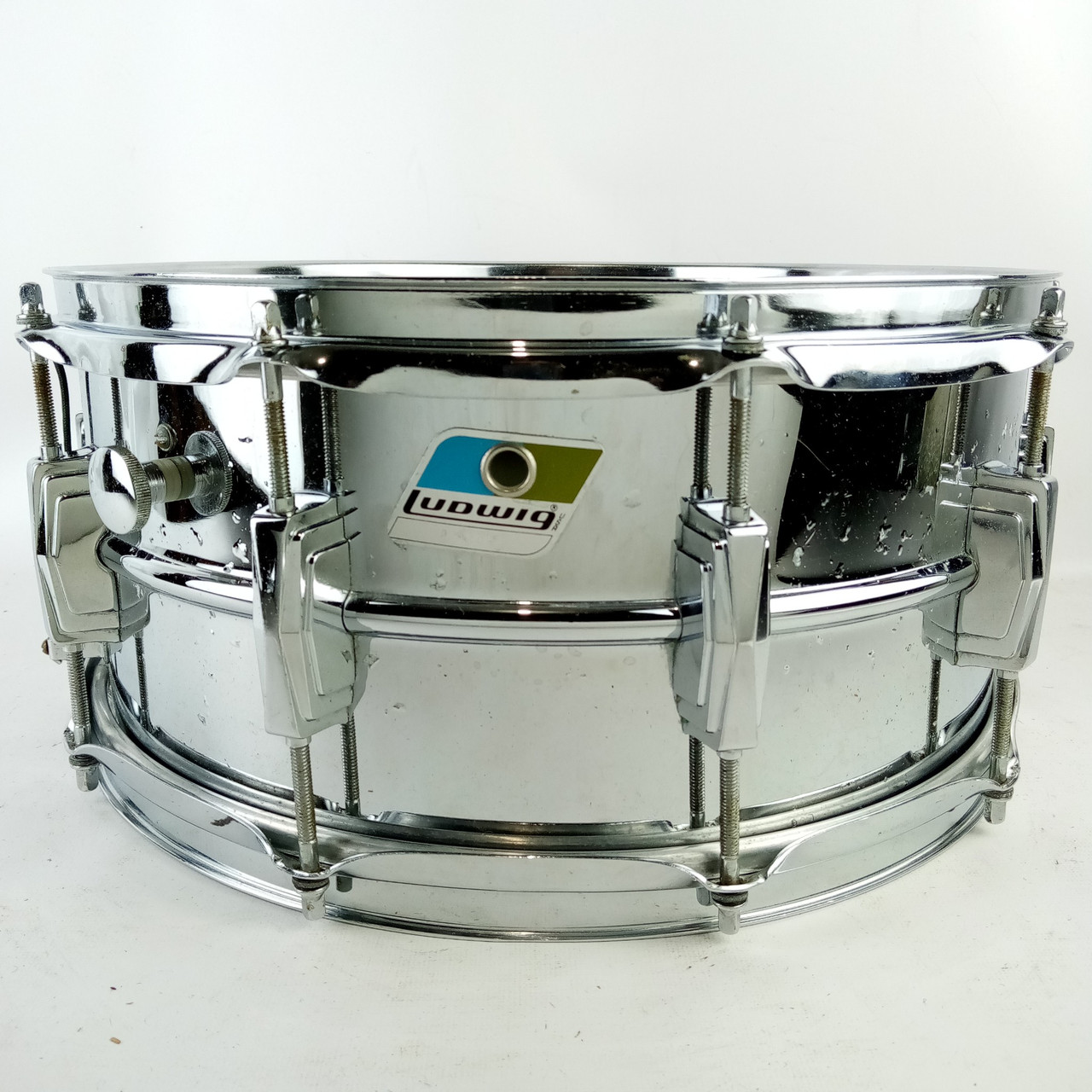 Ludwig 402 Supraphonic 6.5x14"Snare Drum Blue/Olive Badge Supra-Phonic Vintage80 — main photograph