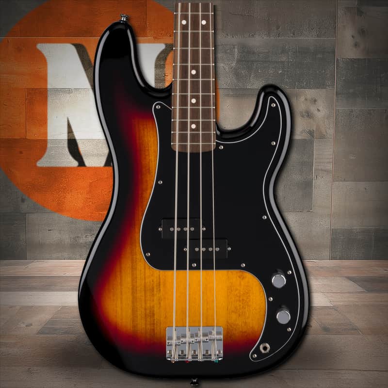 Fender Standard Precision Bass Laurel Fingerboard, Black Pickguard - 3-Color Sunburst image 1