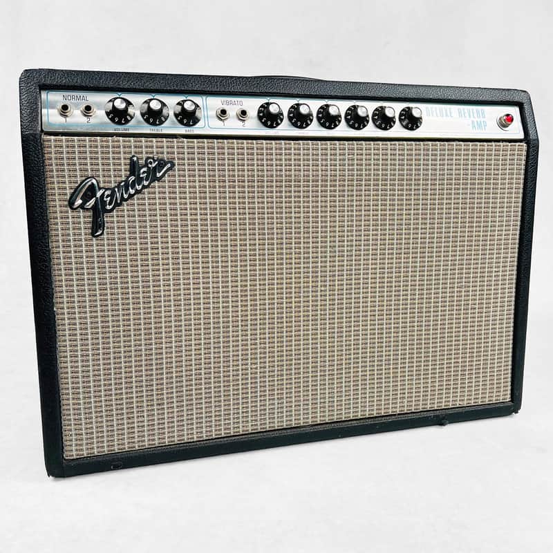 Fender Deluxe Reverb Silver Panel 1x12" Combo Amplifier 1976 - Black image 1