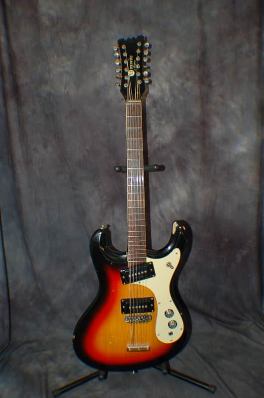 Video Demo 1966 Mosrite Mark XII 12 String Sunburst Pro Setup Original Hard Shell Case image 1