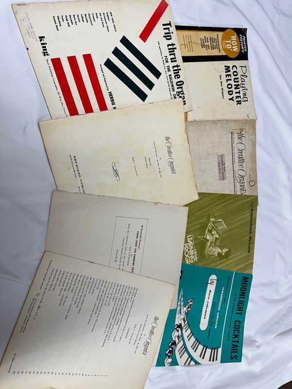 Lot of 17 Old Vintage Organ Books & Sheet Music Creative Organist, Moonlight Cocktails, Solo, Modern image 1