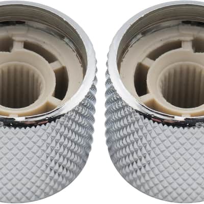 Steel Dome Knobs Push-on Control Knob 18mm with Indicator Dot for Electric Guitar or Bass, Chrome (Set of 2) image 3