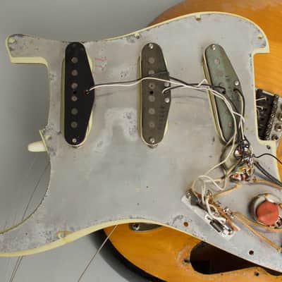 Fender  Stratocaster Owned and extensively used by Elliott Sharp Solid Body Electric Guitar (1964), ser. #L33715, black tolex hard shell case. image 22