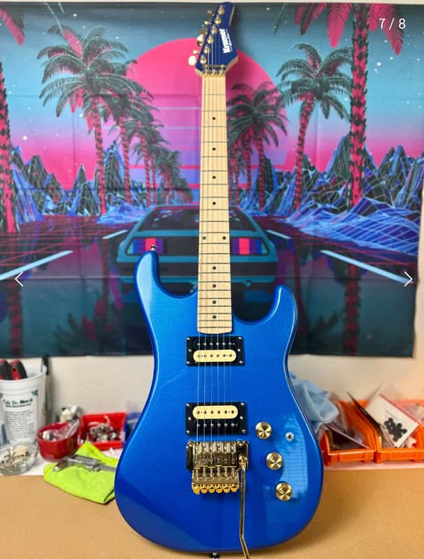 kramer pacer blue sparkle hot rodded (hardshell case included) image 1