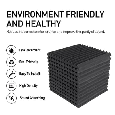 24-Pack Acoustic Foam Panels, Sound Absorption & Noise Reduction Tiles for Home, Office, Studio & Wall Treatment image 3