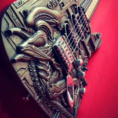 Javara Guitar Hand-carved Alien motif (inspired by the work of HR Giger) 2023 image 3
