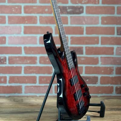 ESP LTD B-204DX 4-String Electric Bass Guitar - Red Burst image 10