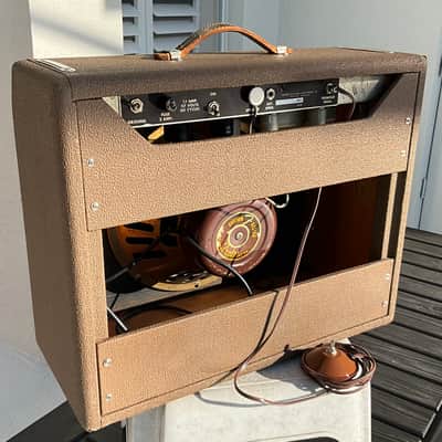 Fender Deluxe 6G3 Brownface 20-Watt 1x12" Guitar Combo 1961 - 1963 - Brown image 3