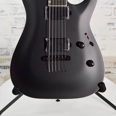 ESP LTD MH-1000 Baritone Electric Guitar - Black Satin image 1