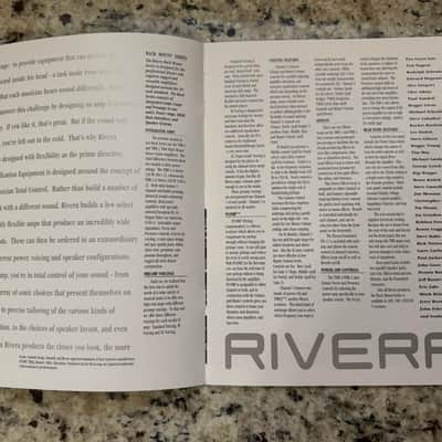 Rivera Amp Catalog 1992 s120 tac 1x12 QCUB RackTBM-1 MIDI  M100 R412 c210 M100 212 M60 S120 image 4