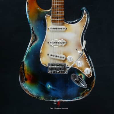 Fender Stratocaster Galaxy Blue Heavy Aged Relic by East Gloves Customs (Very Rare) image 1